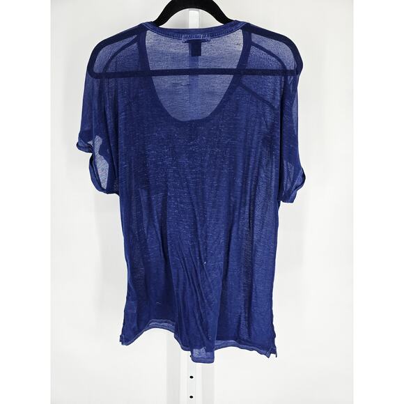 Style & Co Womens Sz XL Short Sleeve Burnout T Shirt Blue - Picture 4 of 4